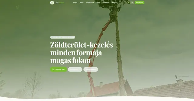 LAKI-Garten weboldalának nyitóképernyője